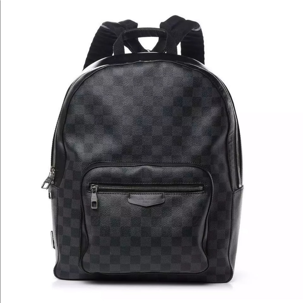 Josh Damier Graphite Canvas Leather Backpack